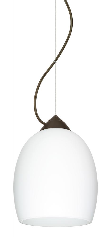 Besa Lucia Stem Pendant Opal Matte Bronze 1x100W Medium Base