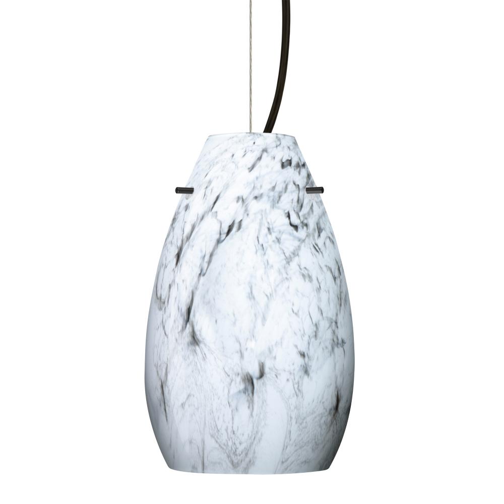 Besa Pera 9 LED Pendant Marble Grigio Black 1x9W LED