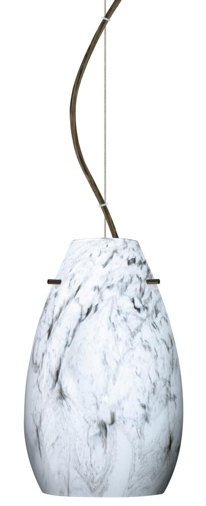 Besa Pera 9 LED Pendant Marble Grigio Bronze 1x9W LED