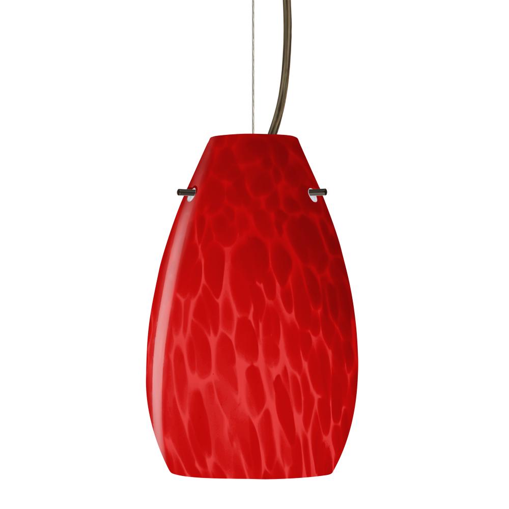 Besa, Pera 9 Cord Pendant, Red Cloud, Bronze Finish, 1x9W LED