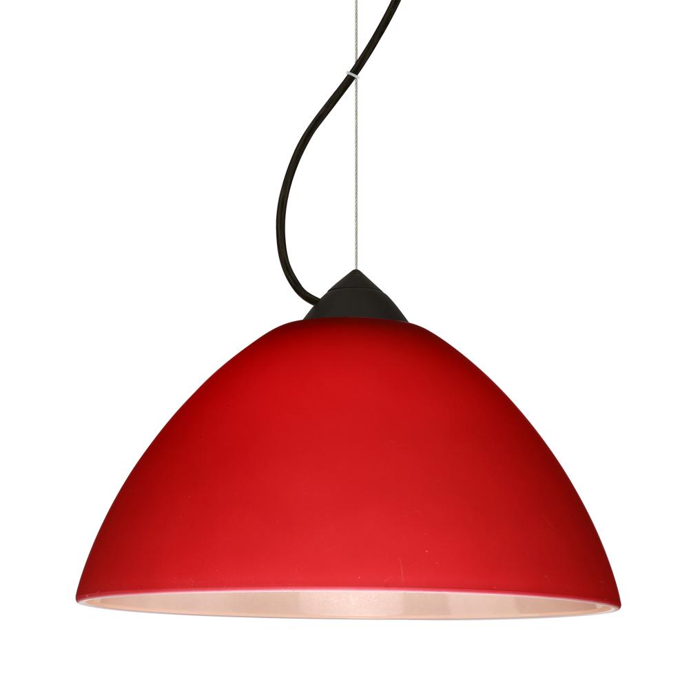 Besa Tessa LED Cable Pendant Red Matte Black 1x9W LED