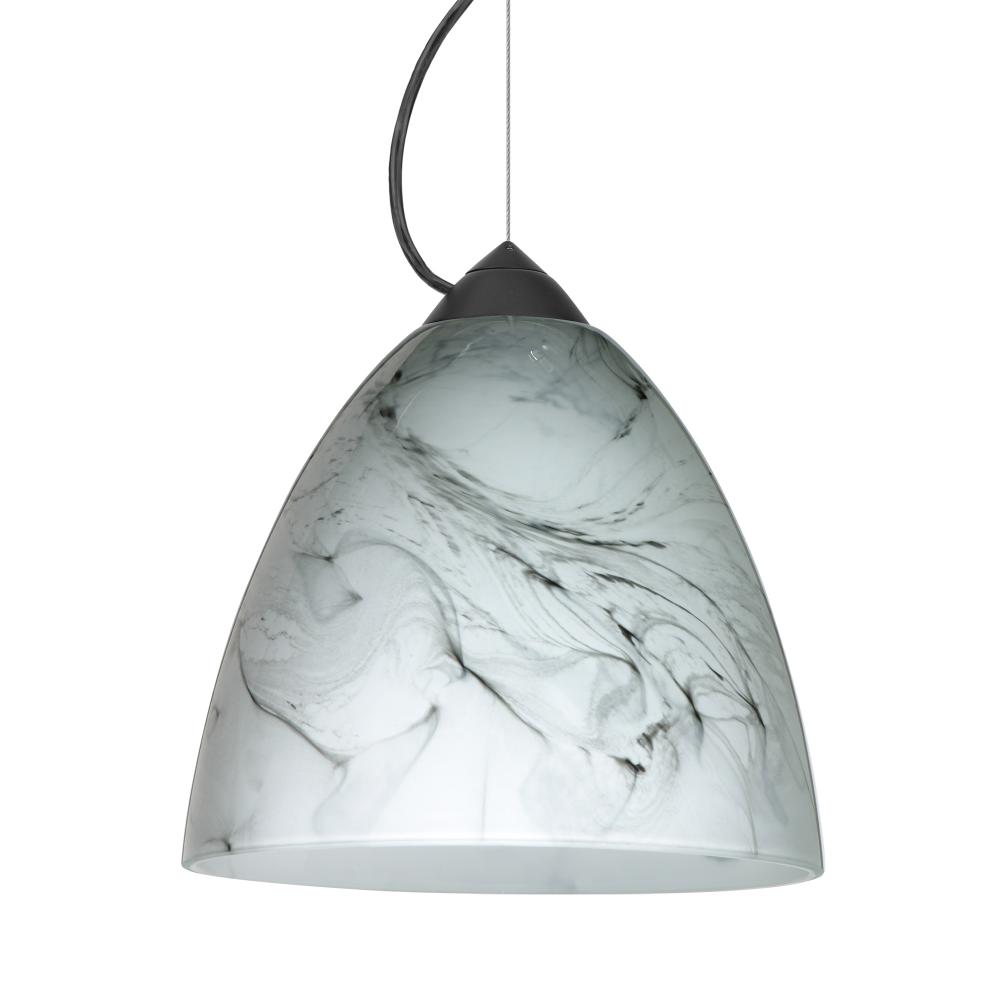 Besa Vila Cable Pendant Black Marble Grigio 1x9W LED