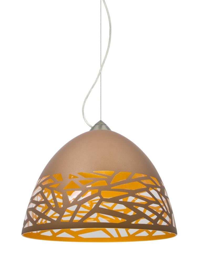 Besa Kiev Pendant, Copper, Satin Nickel Finish, 1x60W Medium Base