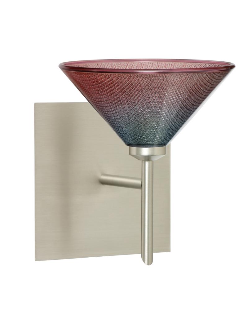 Besa Wall With SQ Canopy Kona Satin Nickel Sunset 1x40W G9