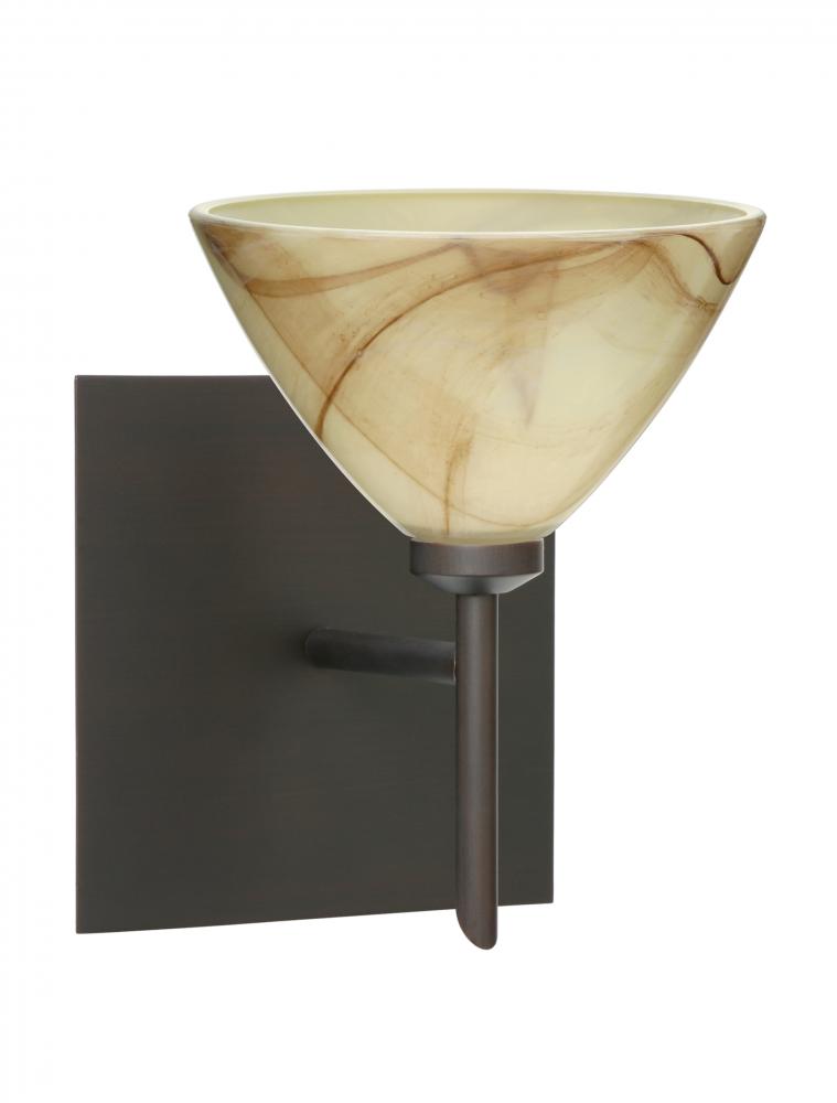 Besa Wall With SQ Canopy Domi Bronze Mocha 1x5W LED