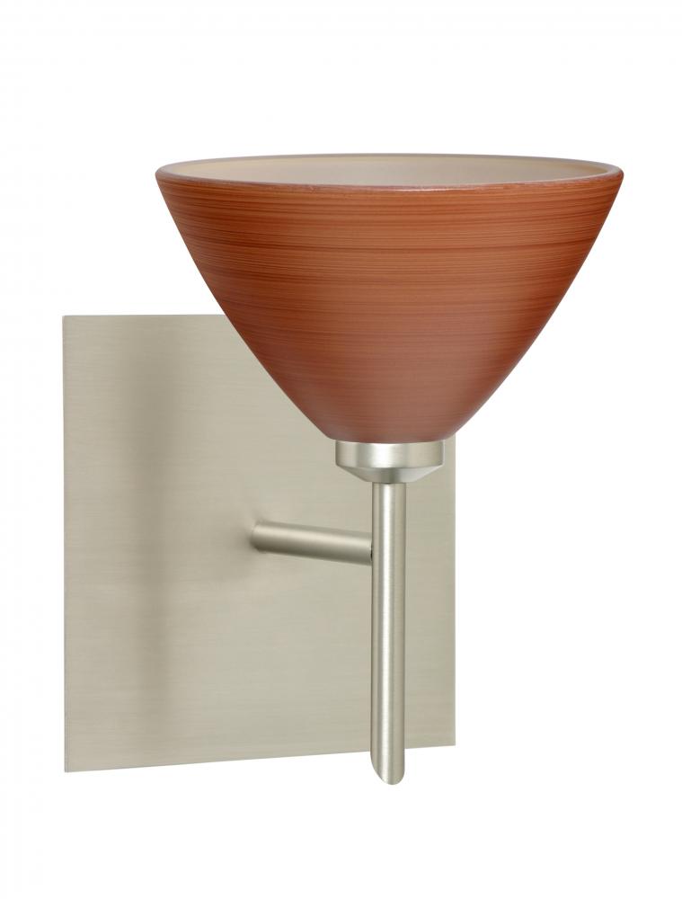 Besa Wall With SQ Canopy Domi Satin Nickel Cherry 1x40W G9