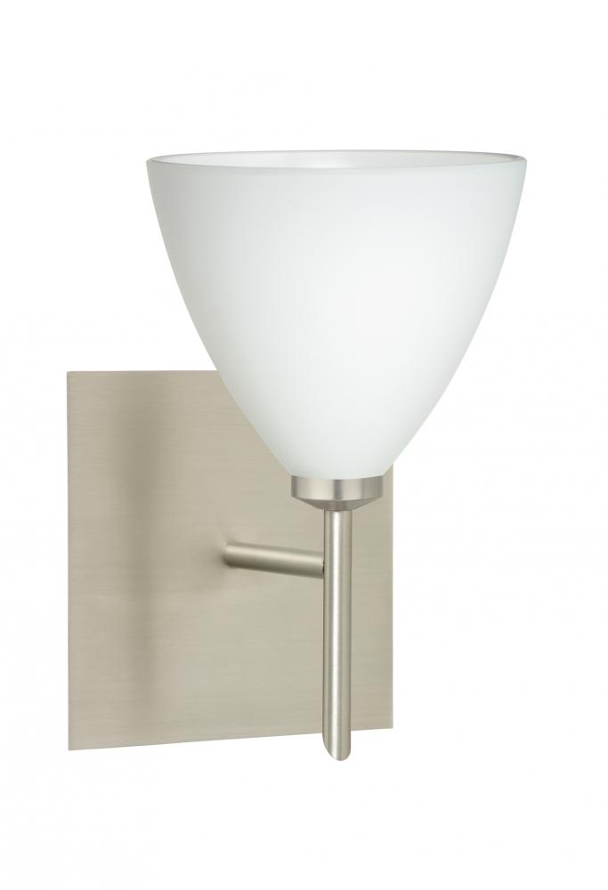 Besa Wall With SQ Canopy Mia Satin Nickel Opal Matte 1x40W G9