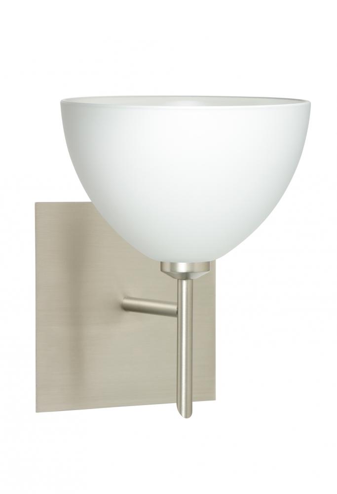 Besa Wall With SQ Canopy Brella Satin Nickel White 1x40W G9