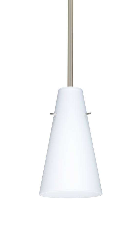 Besa Cierro Stem Pendant Satin Nickel Opal Matte 1x100W Medium Base