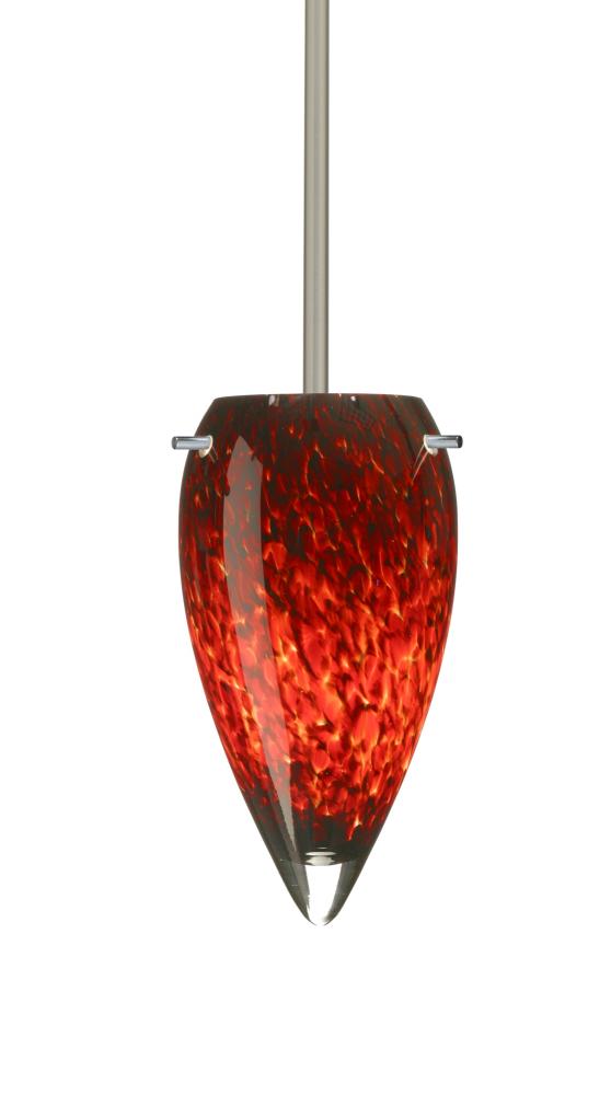 Besa Juli Stem Pendant Satin Nickel Garnet 1x100W Medium Base