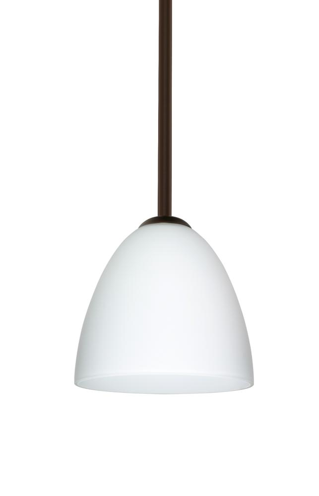 Besa Vila Stem Pendant Bronze Opal Matte 1x60W Medium Base