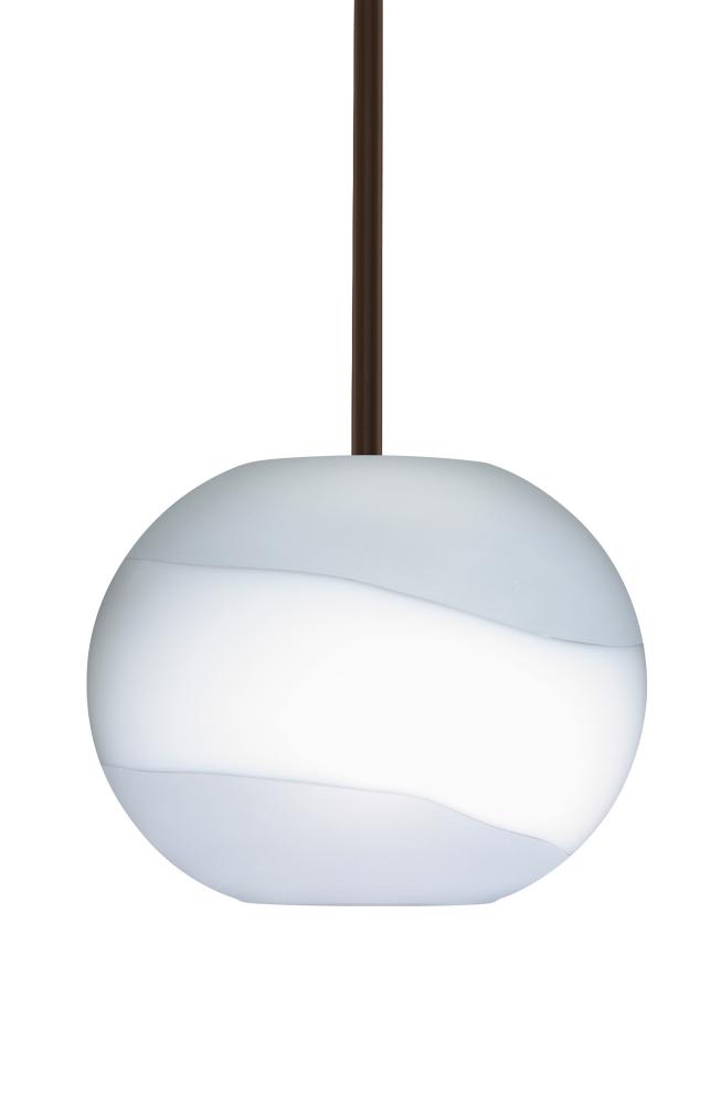 Besa Luna LED Pendant Opal Frost Bronze 1x9W LED