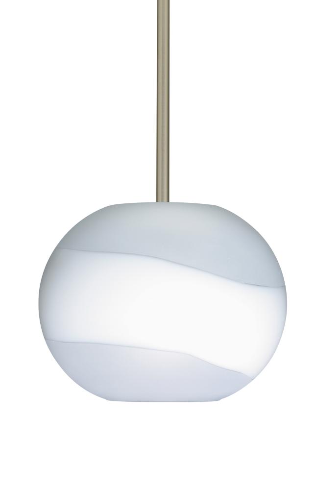 Besa Luna LED Pendant Opal Frost Satin Nickel 1x9W LED