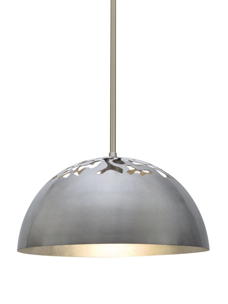 Besa Gordy Stem Pendant, Satin Nickel Finish, 1x9W LED