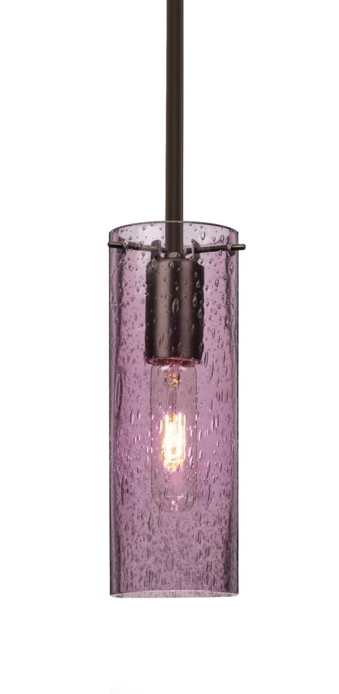 Besa, Juni 10 Stem Pendant, Plum Bubble, Bronze, 1x60W Medium Base