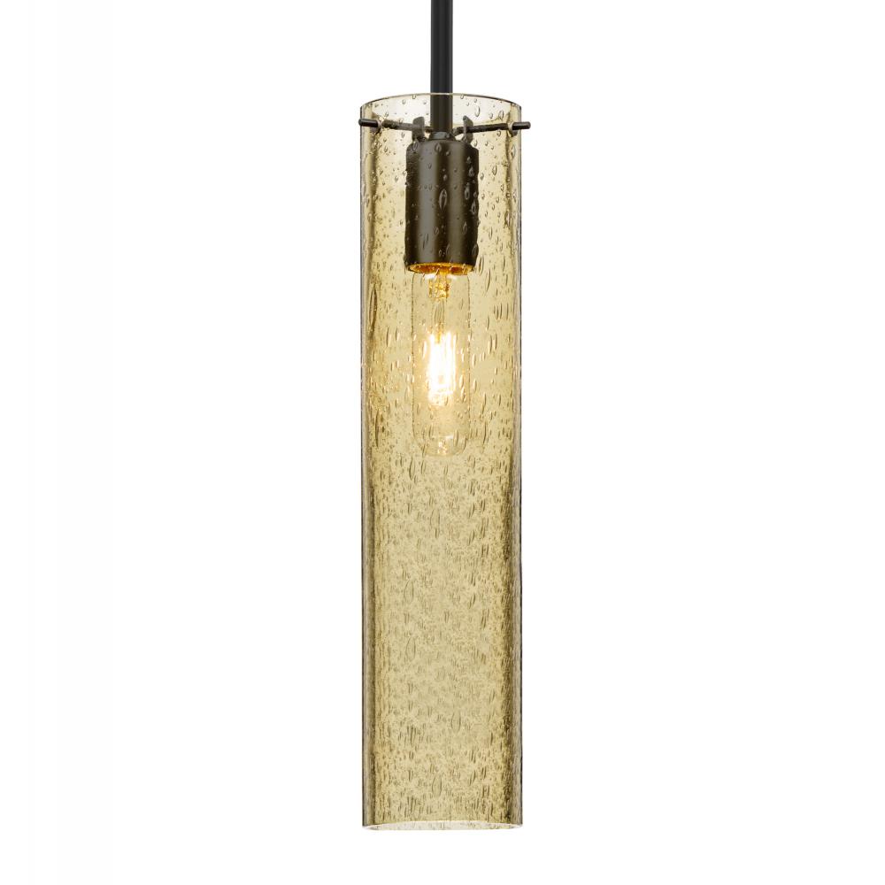 Besa, Juni 16 Stem Pendant, Gold Bubble, Black, 1x60W MAX E26 Base