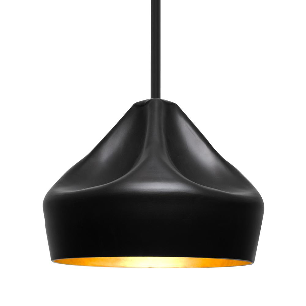 Besa Lotus Stem Pendant, Black Finish, 1x60W MAX E26 Base