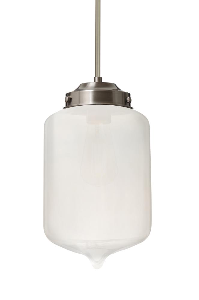 Besa Olin Stem Pendant Satin Nickel Frost 1x4W LED Filament