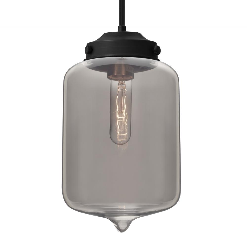 Besa Olin Stem Pendant Black Smoke 1x60W MAX E26 Base