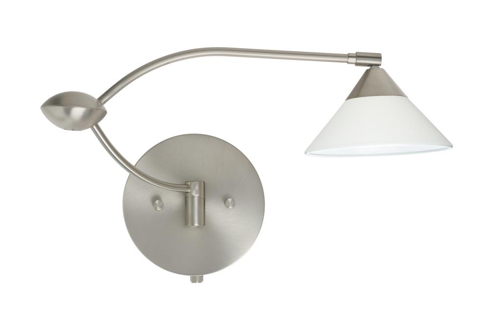 Besa Wall Kona Satin Nickel White 1x50W Halogen Gy6.35