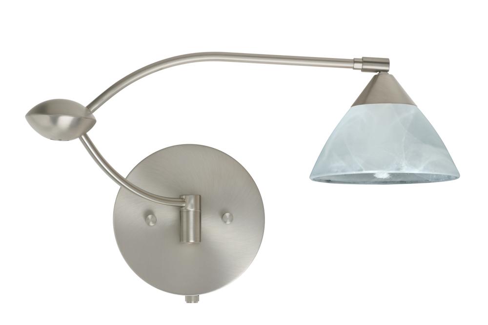 Besa Wall Domi Satin Nickel Marble 1x50W Halogen Gy6.35