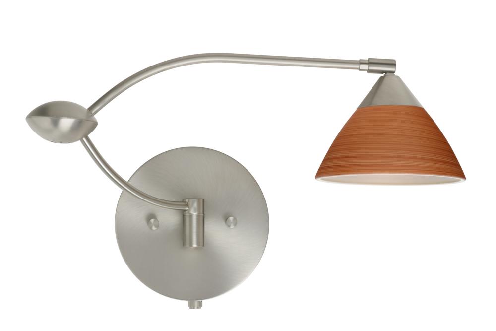 Besa Wall Domi Satin Nickel Cherry 1x50W Halogen Gy6.35