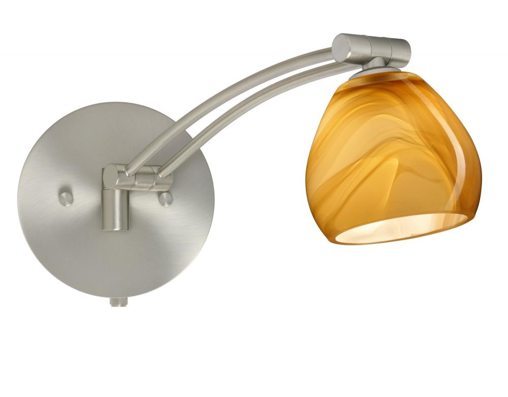 Besa Wall Tay Tay Satin Nickel Honey 1x50W Halogen Gy6.35