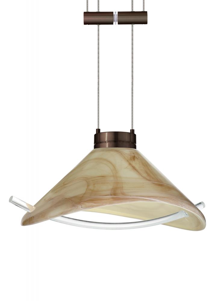 Besa Pendant Hoppi Bronze Mocha/Clear 1x50W Halogen