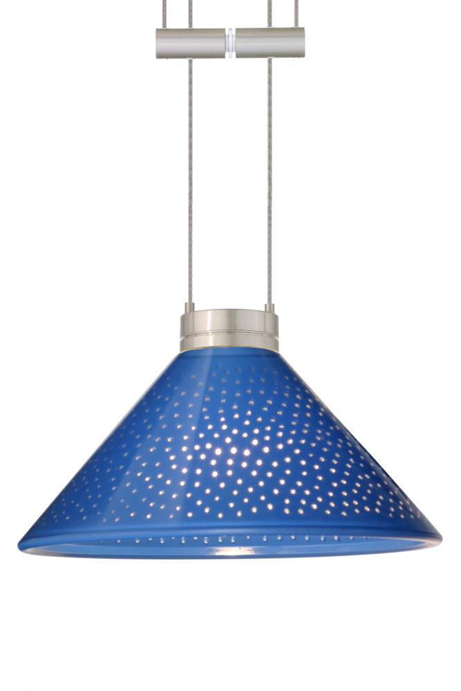 Besa Pendant Kona Satin Nickel Blue Starpoint 1x50W Halogen