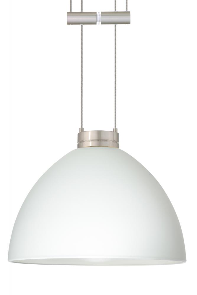 Besa Pendant Brella Satin Nickel White 1x50W Halogen