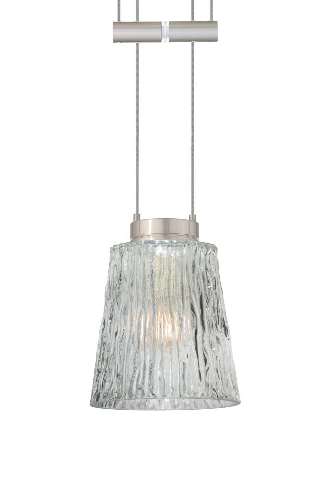 Besa Pendant Nico 4 Satin Nickel Clear Stone 1x35W Halogen