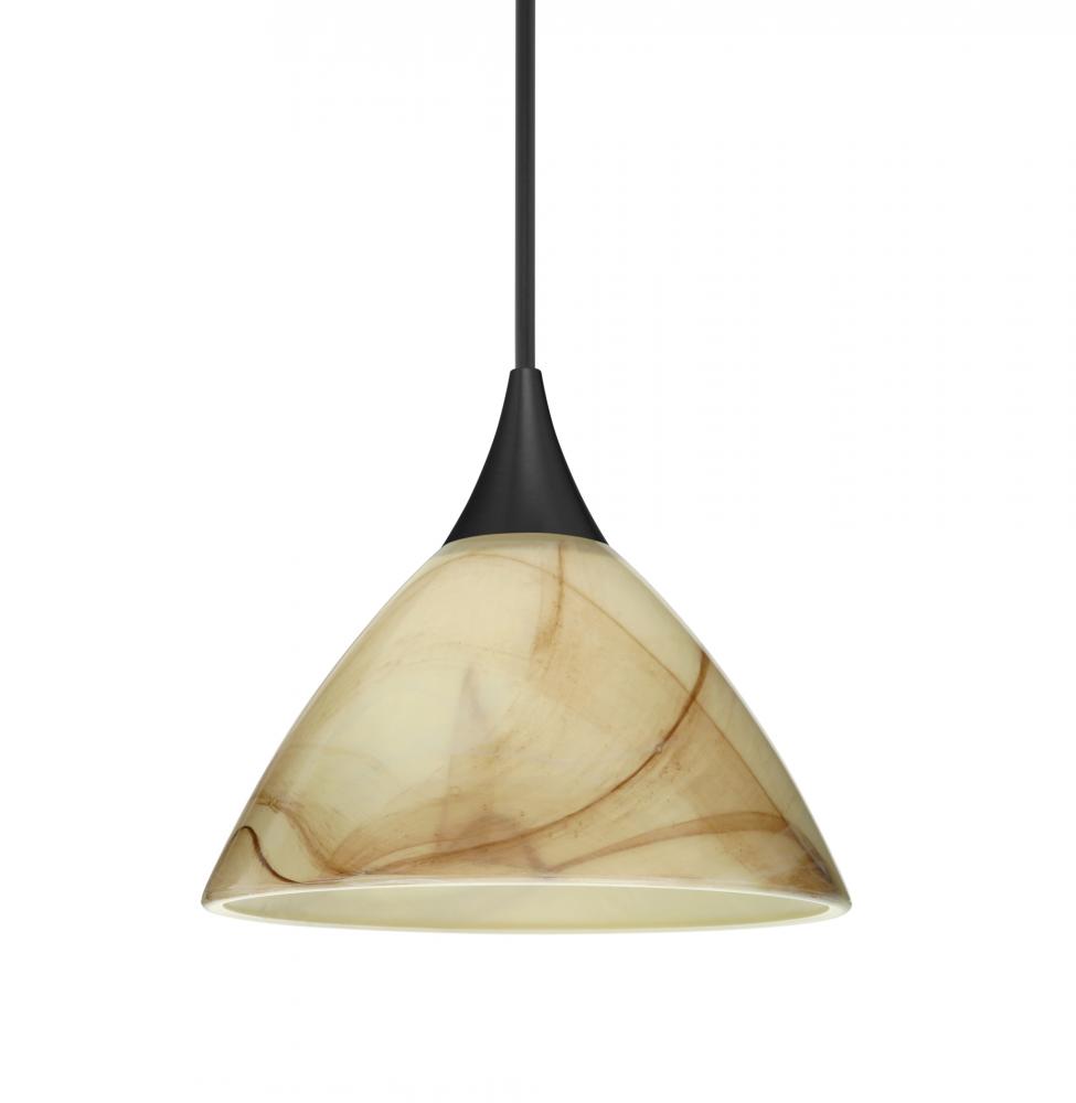 Besa Pendant Domi, Black Finish, Mocha 1x6W LED