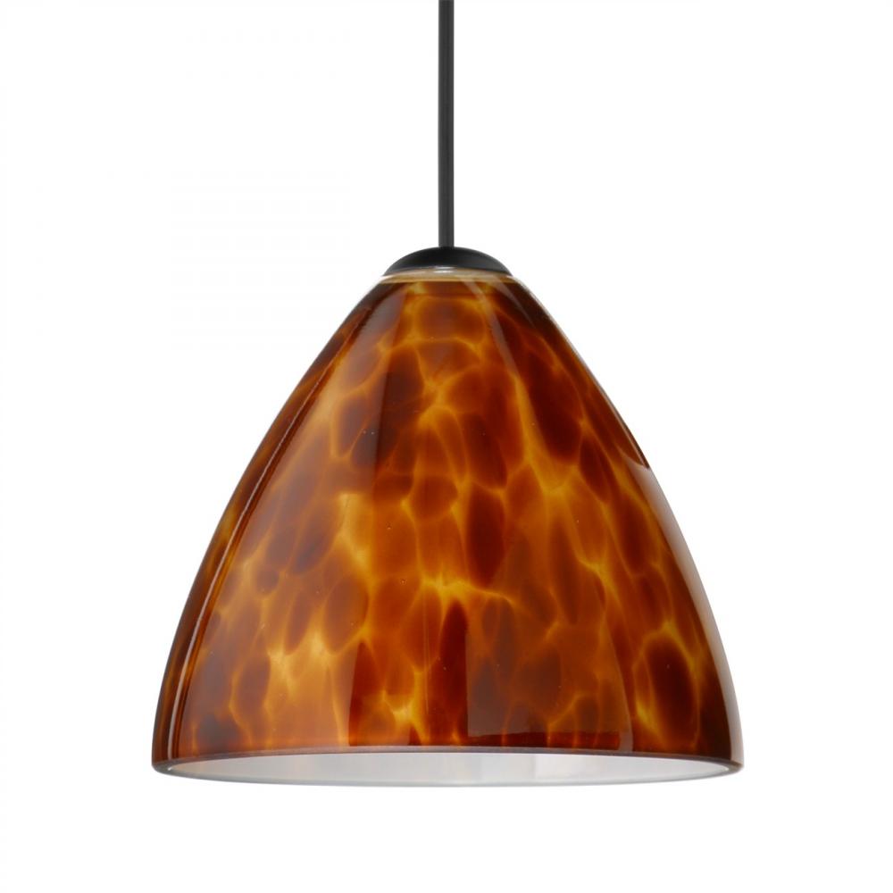 Besa Pendant Mia, Black Finish, Amber Cloud 1x5W LED