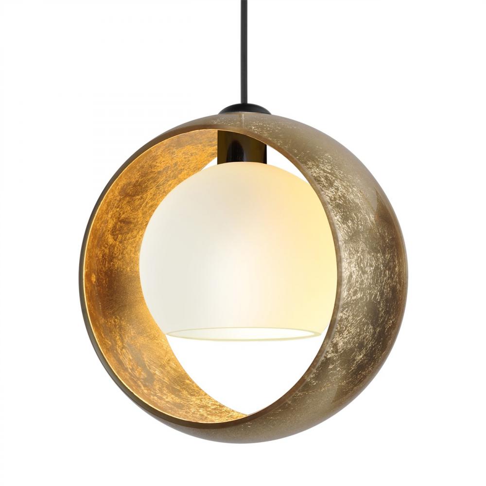 Besa Pendant Pogo, Black Finish, Gold/Inner Gold 1x5W LED