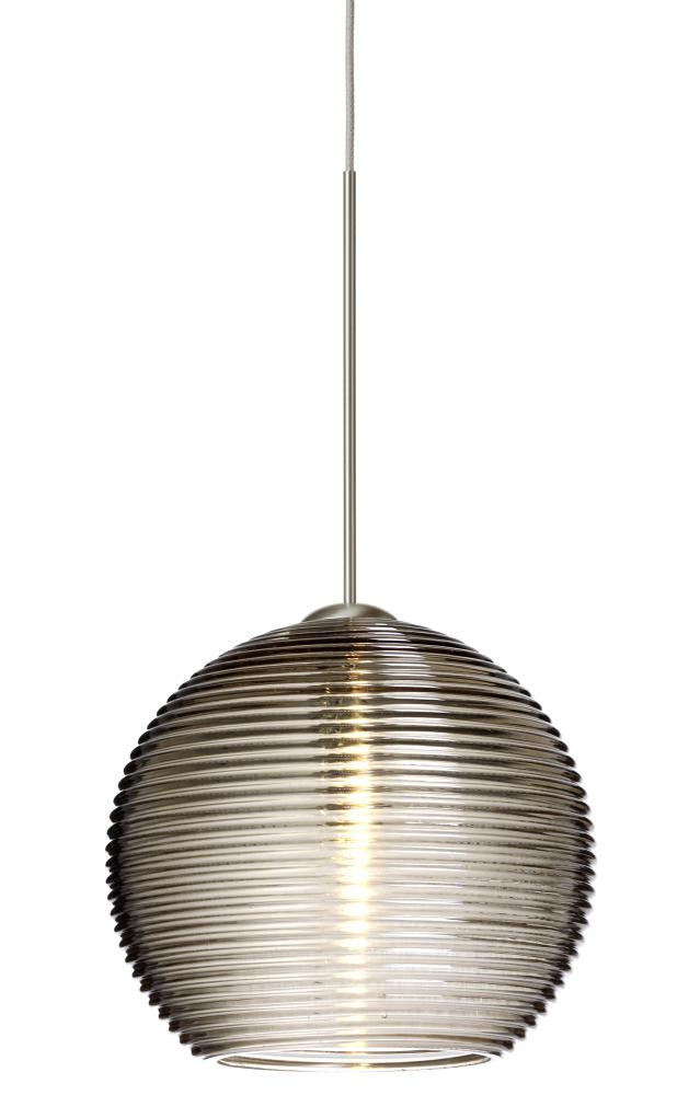 Besa Pendant Kristall 6 Satin Nickel Smoke 1x35W Halogen