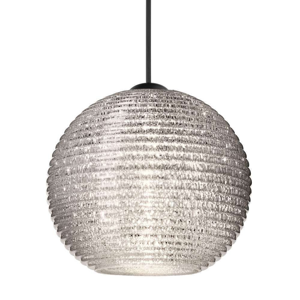 Besa Pendant Kristall 6, Black Finish, Glitter 1x5W LED