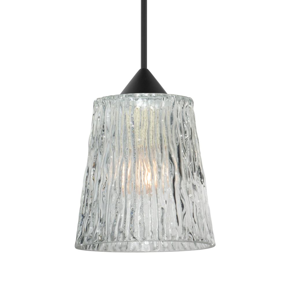 Besa Pendant Nico 4, Black Finish, Clear Stone 1x5W LED