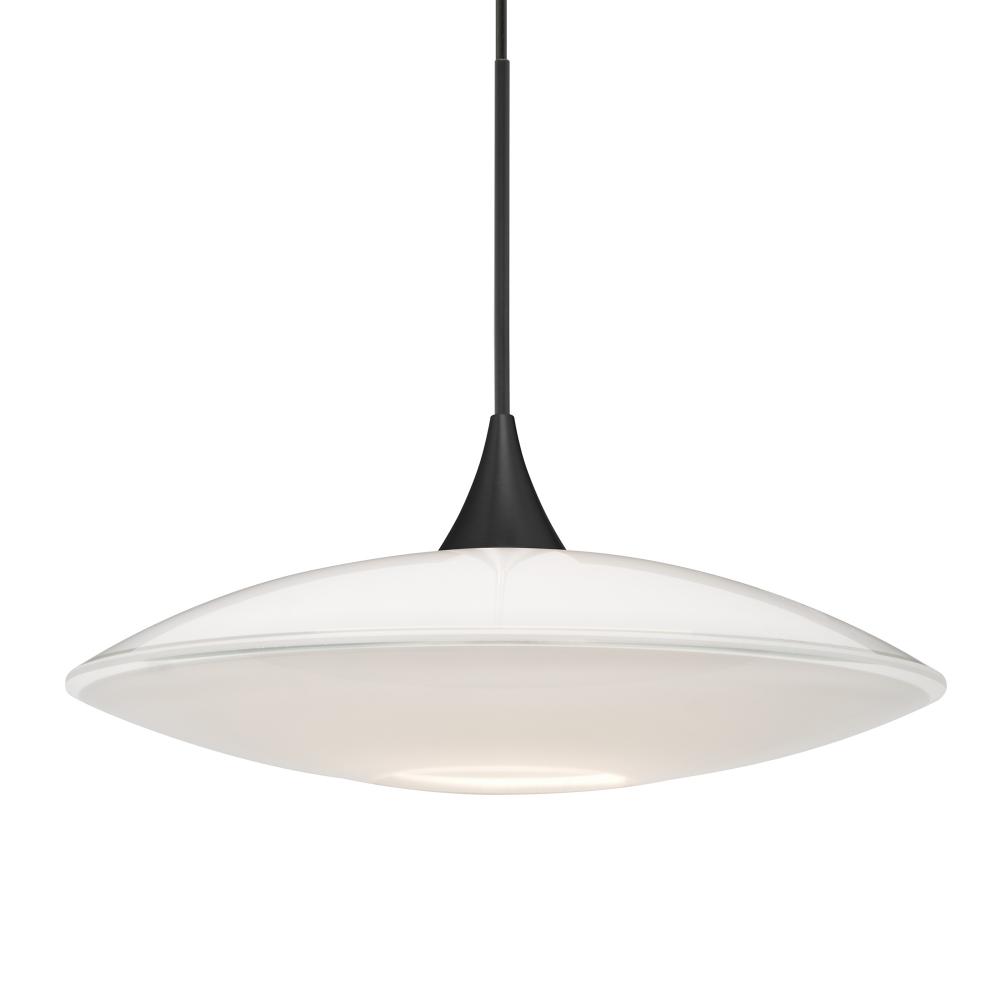 Besa Pendant Spazio, Black Finish, Opal Glossy 1x5W LED