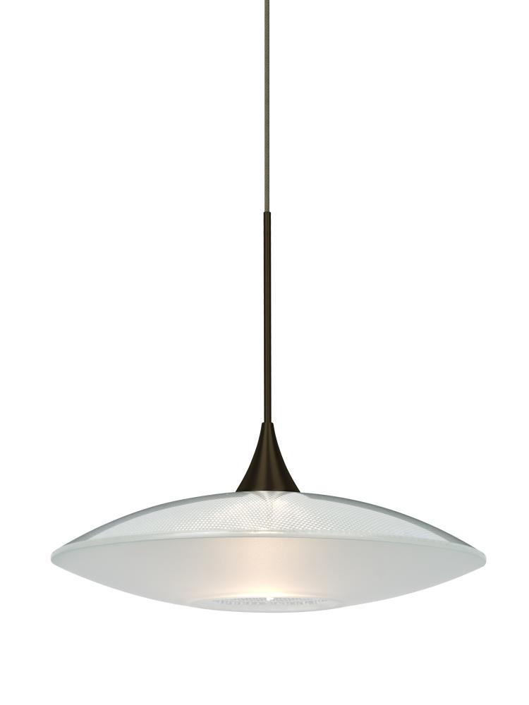 Besa Pendant Spazio Bronze Clear/Frost 1x5W LED