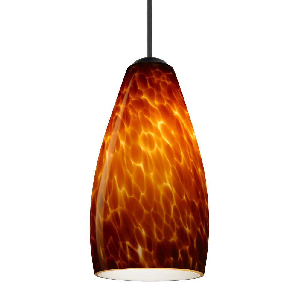 Besa Pendant Karli, Black Finish, Amber Cloud 1x5W LED