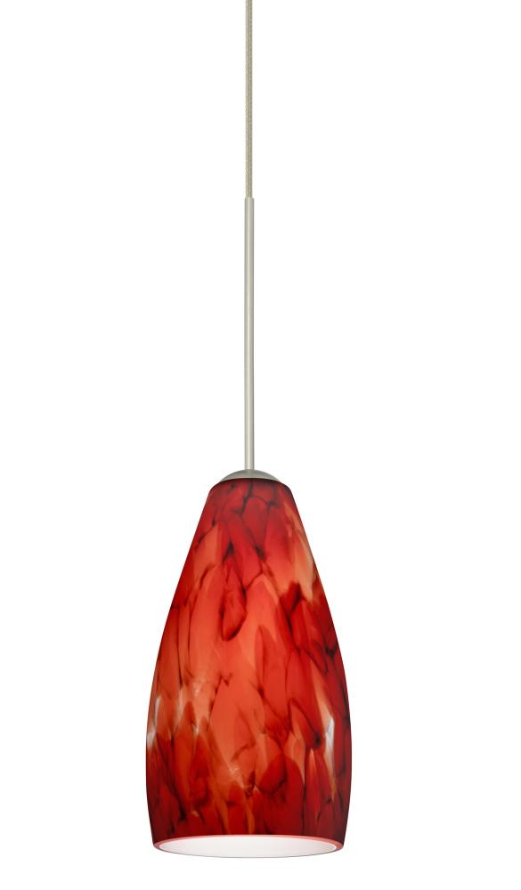 Besa Pendant Karli Satin Nickel Garnet 1x5W LED