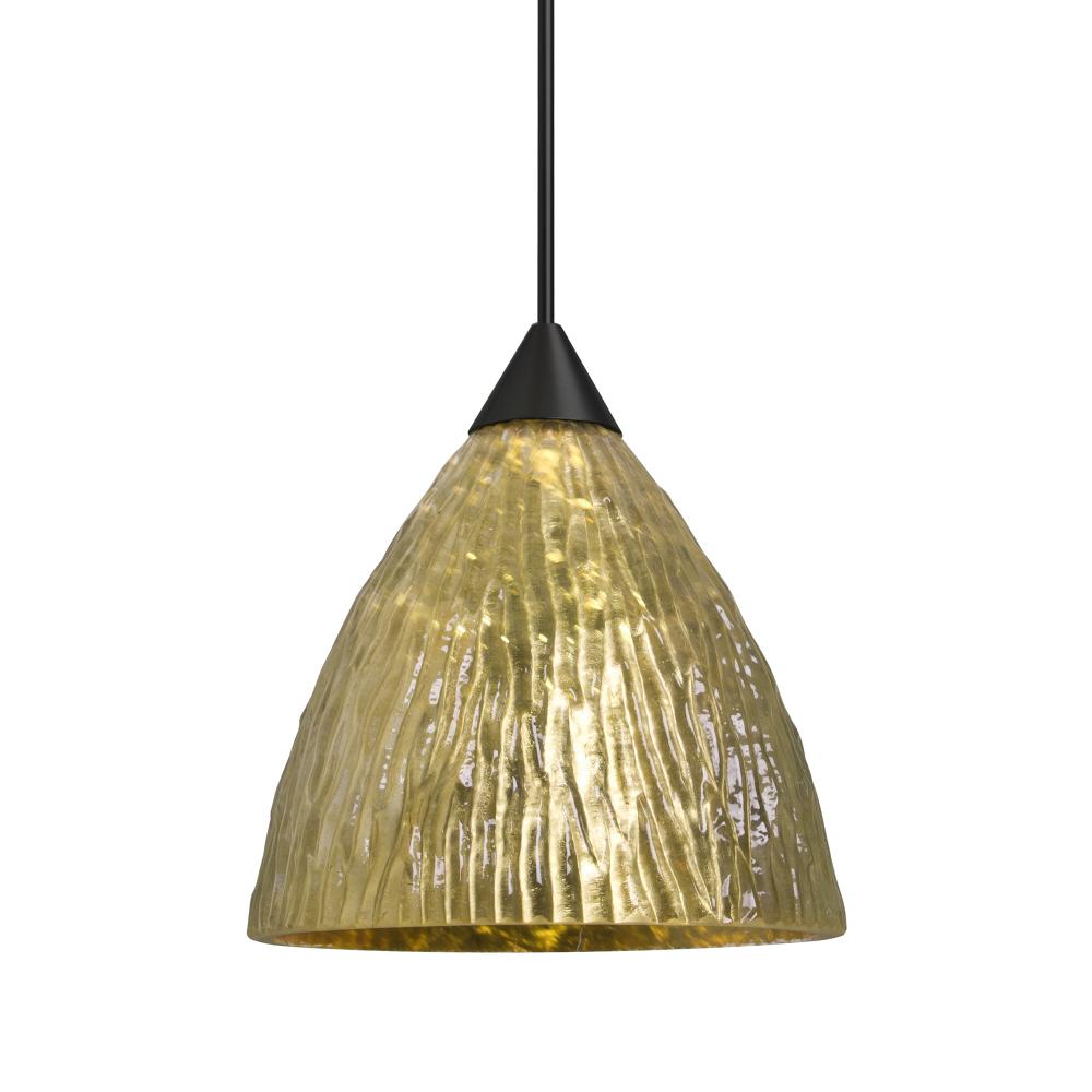 Besa Eve Pendant, Stone Gold Foil, Black Finish, 1x5W LED