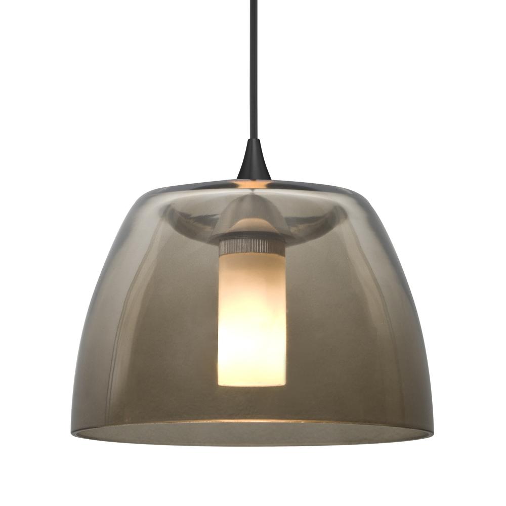 Besa Spur Pendant, Smoke, Black Finish, 1x3W LED