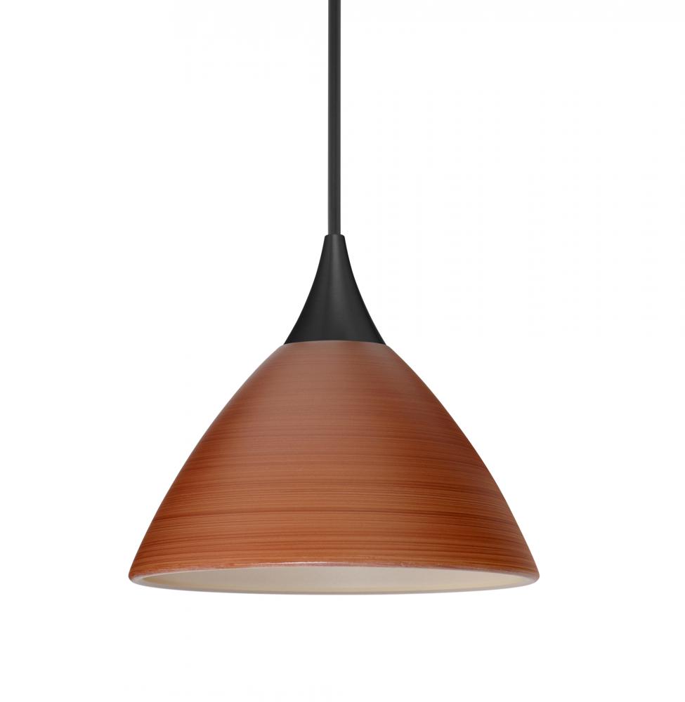 Besa Pendant Domi, Black Finish, Cherry 1x6W LED