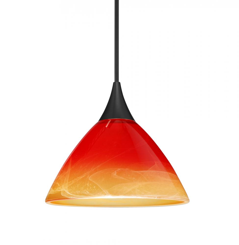 Besa Pendant Domi, Black Finish, Solare 1x6W LED