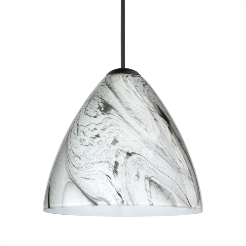 Besa Pendant Mia, Black Finish, Marble Grigio 1x5W LED