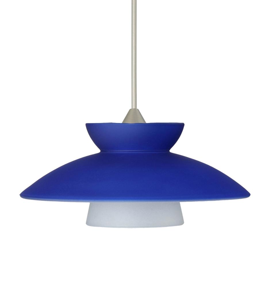 Besa Pendant Trilo 7 Satin Nickel Blue Matte 1x5W LED