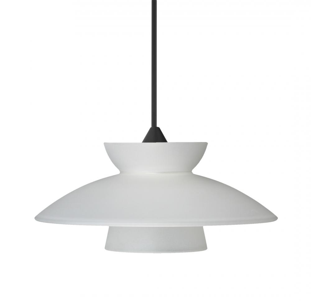 Besa Pendant Trilo 7, Black Finish, Frost 1x5W LED