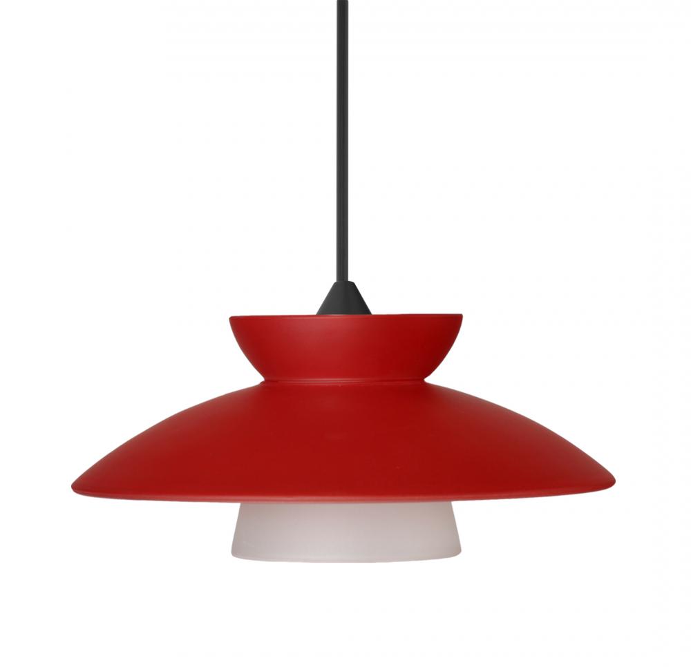 Besa Pendant Trilo 7, Black Finish, Red Matte 1x50W MAX GY6.35 Base