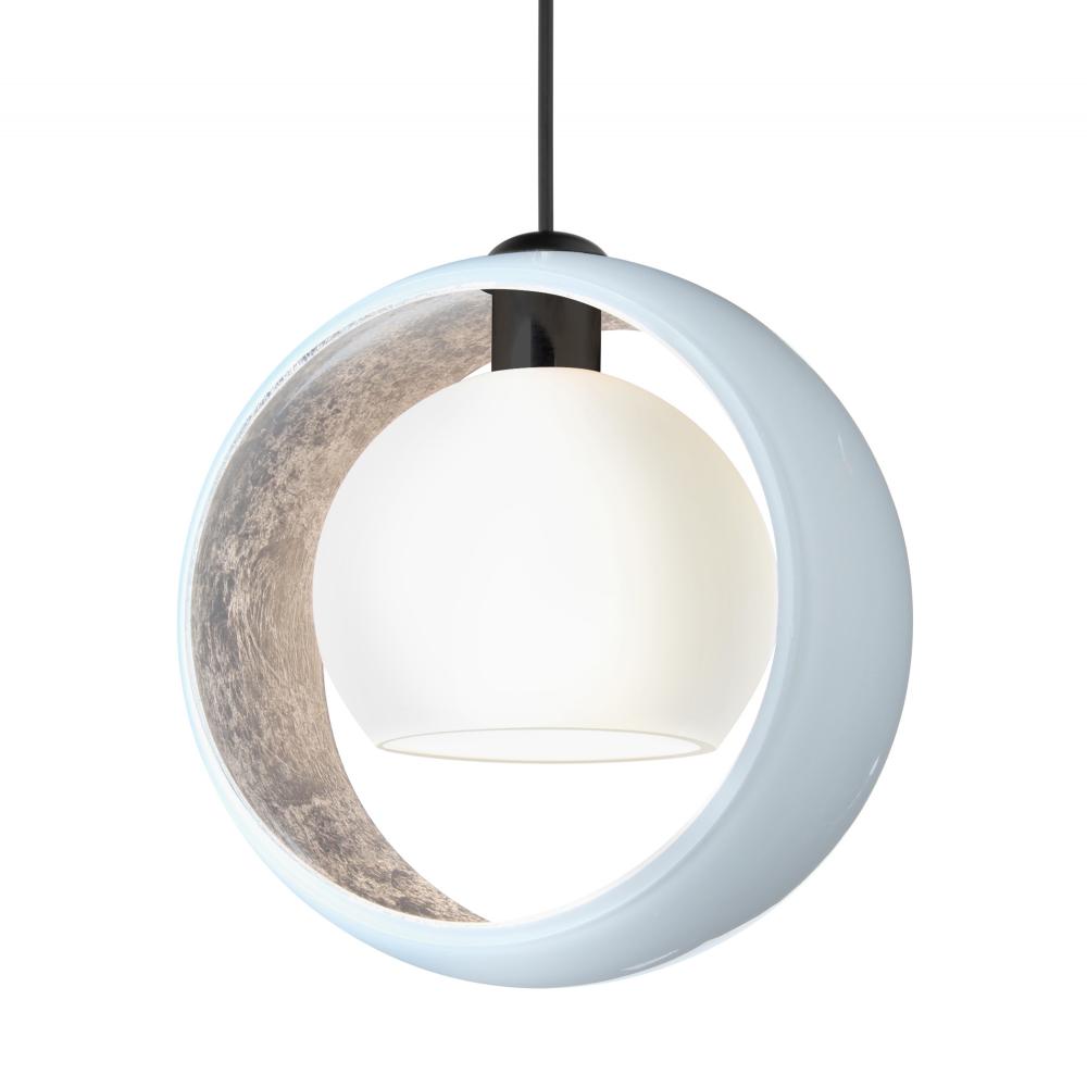 Besa Pendant Pogo, Black Finish, White/Inner Silver 1x35W MAX GY6.35 Base